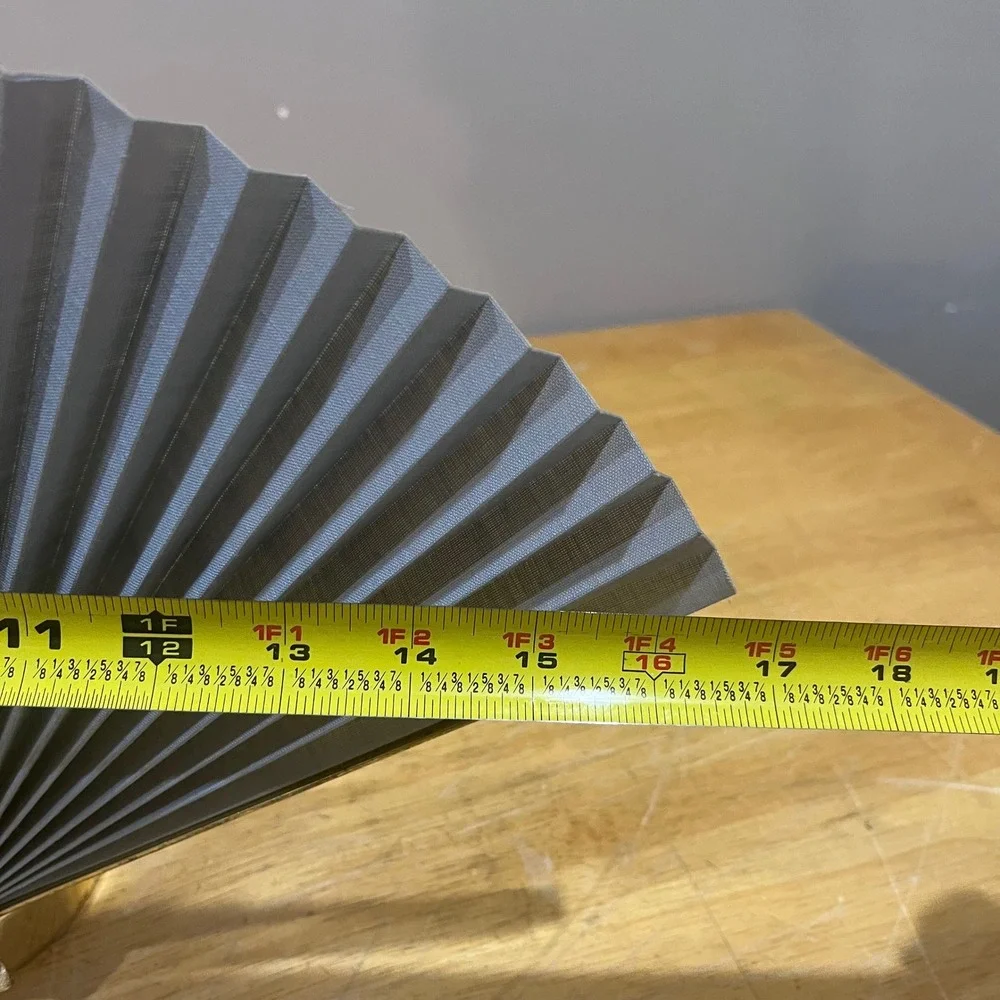Vtg‎ Hollywood Regency Gold Shell Grey Pleated Fan Votive Candle Holder Art Deco